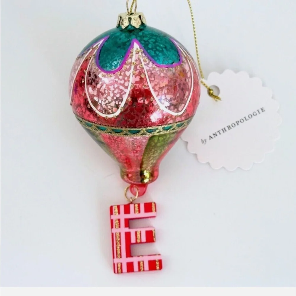 Anthropologie monogram Hot Air‎ Balloon Ornaments